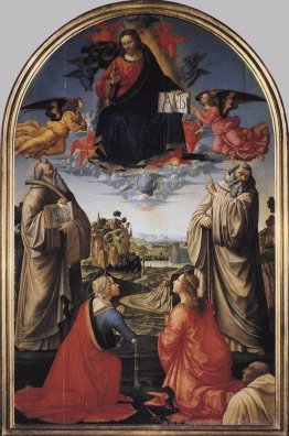Christ dans la gloire avec Saint-Benoît (c.480-547), Saint-Romua
