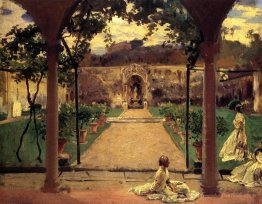 À Torre Galli. Mesdames dans un jardin