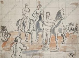 Croquis de la composition pour la peinture «Baignage Cavalerie»