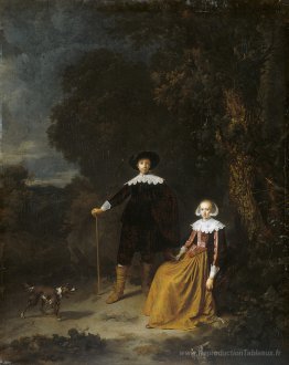 Portrait d'un couple dans un paysage