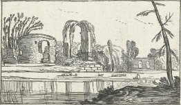 Ruines anciennes par une rivière