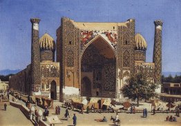 Shir Dor Madrasah à Registan Square à Samarkand