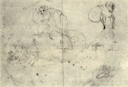 Figure dans une ruche et un monstreb (un croquis superficiel de