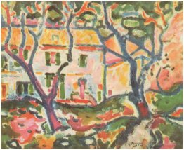 La maison derrière les arbres