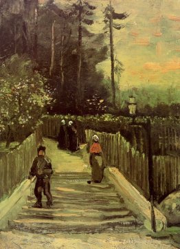 Chemin en pente à Montmartre