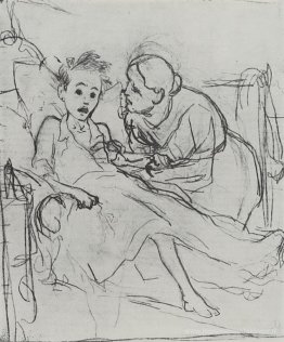 Mère avec enfant malade