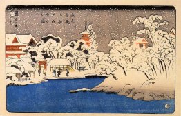 Une tempête de neige au temple de Kinryozan