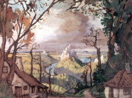 Paysage rural. Définir la conception du ballet d'Adan "Giselle"