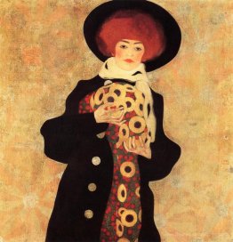 Femme avec un chapeau noir