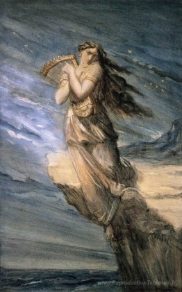 Sappho sautant dans la mer du promontoire leucadien