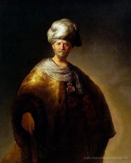 Figure de la longueur du genou d'un homme dans une robe oriental