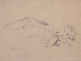 Femme allongée nue (rouleau mileva)