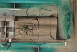 Abstraction en vert et noir
