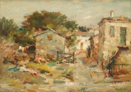 Paysage avec des maisons