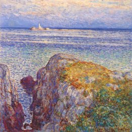 Lumière de l'île blanche (îles de Shoals au coucher du soleil)