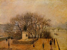 Le Pont Neuf, statue de Henri IV, brume