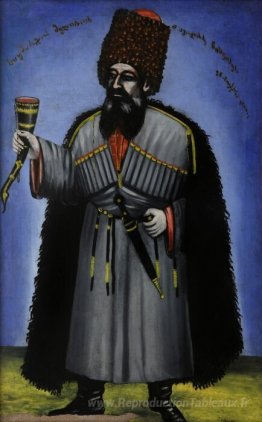 Homme avec une corne pour boire du vin (portrait de Meliton Chkh