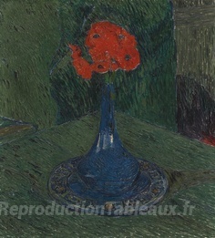 Poppy en vase bleu