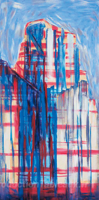 Paysage urbain avec des ombres bleues # 3