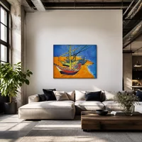 Bateaux de pêche sur la plage de Saites-Maries-de-la-Mer — Loft moderne
