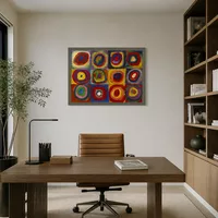 Étude des couleurs: carrés avec cercles concentriques — Bureau design