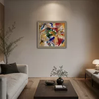 Peinture avec centre vert — Intérieur de musée