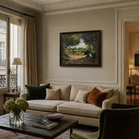 Adolphe Monet Lire dans le jardin — Appartement parisien