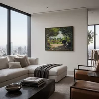 Adolphe Monet Lire dans le jardin — Penthouse de luxe