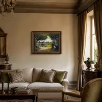 Adolphe Monet Lire dans le jardin — Villa italienne