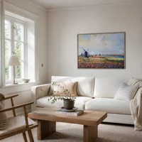 Champs de fleurs et moulins à vent près de Leiden — Maison scandinave