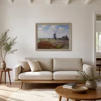 Champs de tulipe avec le moulin à vent de Rijnsburg — Maison scandinave
