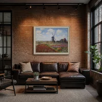 Champs de tulipe avec le moulin à vent de Rijnsburg — Loft moderne