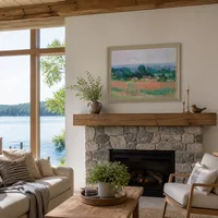 Back de foin à Giverny — Maison au bord du lac