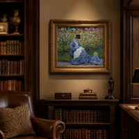 Camille Monet et un enfant dans le jardin de l'artiste à Argente — Bibliothèque classique