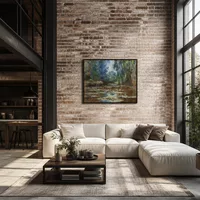 Étang et pont de lis à eau — Loft moderne