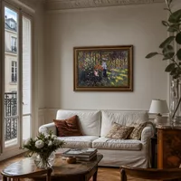 Femme avec un parasol dans le jardin en argenteuil — Appartement parisien