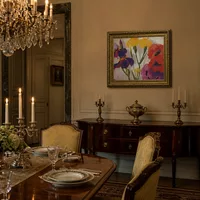 Iris et coquelicots — Salle à manger de château