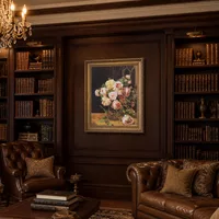 Bouquet de roses à la fenêtre — Bibliothèque classique