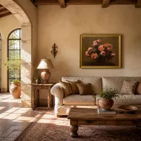 Vase de pivoines — Villa italienne