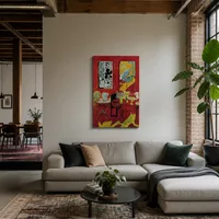 Grand intérieur rouge — Loft moderne
