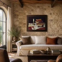 Nature morte avec des livres et des bougies — Villa italienne