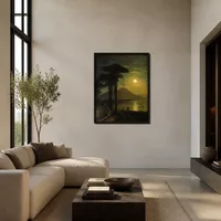 La baie de Naples à Moonlight Night. Vésuve — Loft moderne