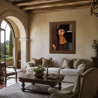 Jeanne Hebuterne avec chapeau et collier — Villa italienne