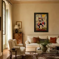 Femme assise dans le jardin — Villa italienne