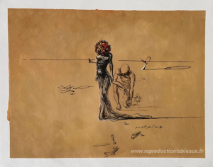 Femme avec tête de fleur