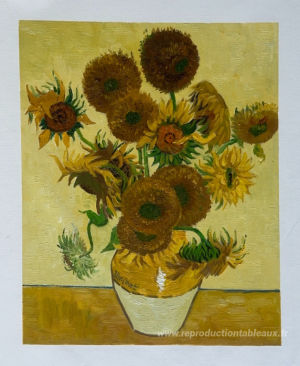 Nature morte - Vase avec quinze tournesols