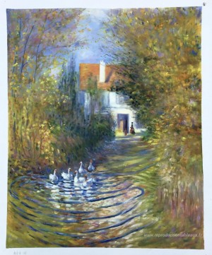 Oies dans le ruisseau
