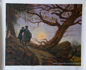 Deux hommes contemplant la lune