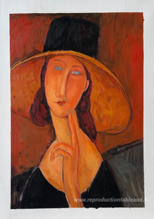 Portrait de Jeanne Hebuterne dans un grand chapeau