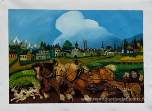 Planter avec des chevaux